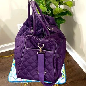 Purple Quilted Duffle Bag, weekender/gym bag, GREAT CONDITION!